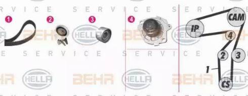 BEHR HELLA Service 8MP 376 802-801 - Wasserpumpe + Zahnriemensatz alexcarstop-ersatzteile.com