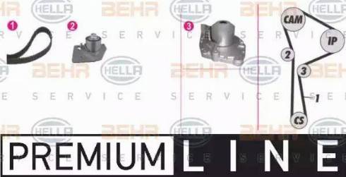 BEHR HELLA Service 8MP 376 802-821 - Wasserpumpe + Zahnriemensatz alexcarstop-ersatzteile.com