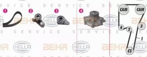 BEHR HELLA Service 8MP 376 807-801 - Wasserpumpe + Zahnriemensatz alexcarstop-ersatzteile.com