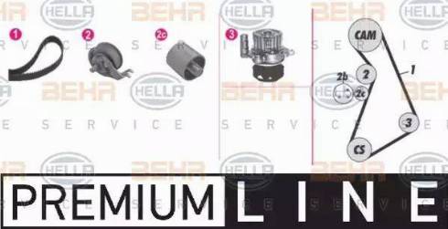 BEHR HELLA Service 8MP 376 814-861 - Wasserpumpe + Zahnriemensatz alexcarstop-ersatzteile.com