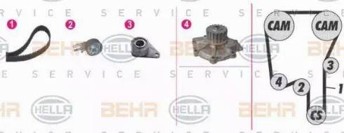 BEHR HELLA Service 8MP 376 814-811 - Wasserpumpe + Zahnriemensatz alexcarstop-ersatzteile.com