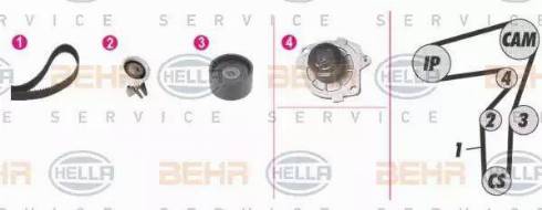 BEHR HELLA Service 8MP 376 814-871 - Wasserpumpe + Zahnriemensatz alexcarstop-ersatzteile.com