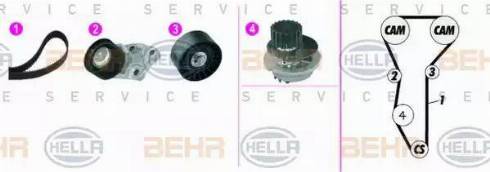 BEHR HELLA Service 8MP 376 815-891 - Wasserpumpe + Zahnriemensatz alexcarstop-ersatzteile.com