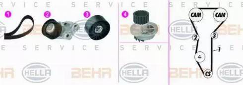 BEHR HELLA Service 8MP 376 815-881 - Wasserpumpe + Zahnriemensatz alexcarstop-ersatzteile.com