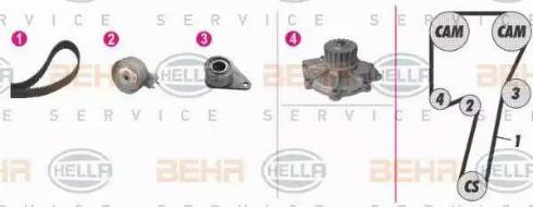 BEHR HELLA Service 8MP 376 810-831 - Wasserpumpe + Zahnriemensatz alexcarstop-ersatzteile.com