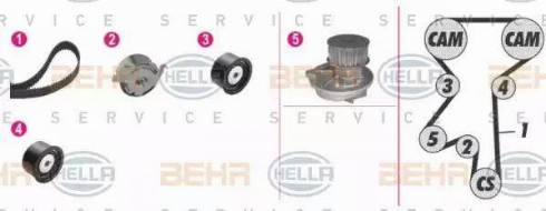 BEHR HELLA Service 8MP 376 811-801 - Wasserpumpe + Zahnriemensatz alexcarstop-ersatzteile.com