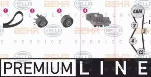 BEHR HELLA Service 8MP 376 811-881 - Wasserpumpe + Zahnriemensatz alexcarstop-ersatzteile.com