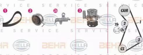 BEHR HELLA Service 8MP 376 811-831 - Wasserpumpe + Zahnriemensatz alexcarstop-ersatzteile.com