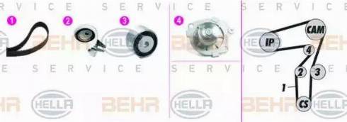 BEHR HELLA Service 8MP 376 818-841 - Wasserpumpe + Zahnriemensatz alexcarstop-ersatzteile.com