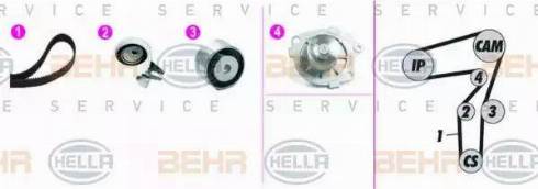 BEHR HELLA Service 8MP 376 818-851 - Wasserpumpe + Zahnriemensatz alexcarstop-ersatzteile.com