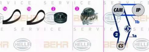 BEHR HELLA Service 8MP 376 818-801 - Wasserpumpe + Zahnriemensatz alexcarstop-ersatzteile.com