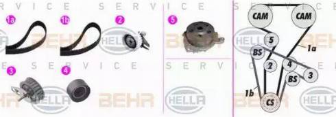 BEHR HELLA Service 8MP 376 818-821 - Wasserpumpe + Zahnriemensatz alexcarstop-ersatzteile.com