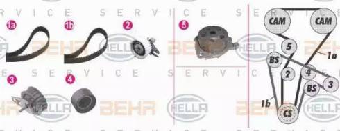 BEHR HELLA Service 8MP 376 813-801 - Wasserpumpe + Zahnriemensatz alexcarstop-ersatzteile.com