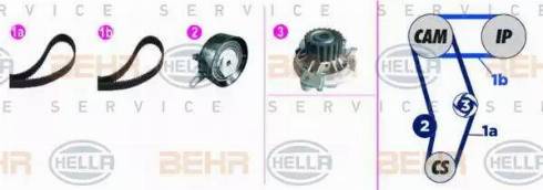 BEHR HELLA Service 8MP 376 817-891 - Wasserpumpe + Zahnriemensatz alexcarstop-ersatzteile.com