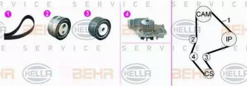 BEHR HELLA Service 8MP 376 817-811 - Wasserpumpe + Zahnriemensatz alexcarstop-ersatzteile.com