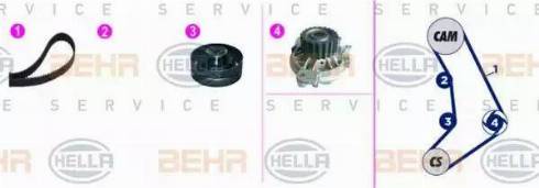 BEHR HELLA Service 8MP 376 817-881 - Wasserpumpe + Zahnriemensatz alexcarstop-ersatzteile.com