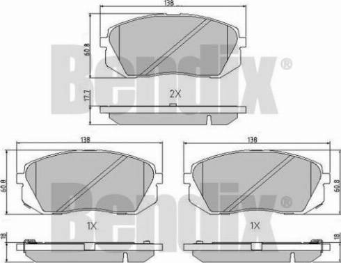 BENDIX 510921 - Bremsbelagsatz, Scheibenbremse alexcarstop-ersatzteile.com