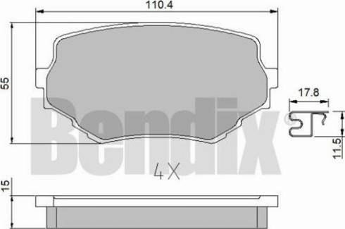 BENDIX 510451 - Bremsbelagsatz, Scheibenbremse alexcarstop-ersatzteile.com