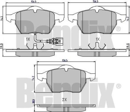 BENDIX 510402 - Bremsbelagsatz, Scheibenbremse alexcarstop-ersatzteile.com