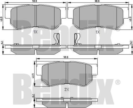 BENDIX 510419 - Bremsbelagsatz, Scheibenbremse alexcarstop-ersatzteile.com