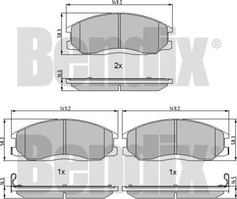 BENDIX 510418 - Bremsbelagsatz, Scheibenbremse alexcarstop-ersatzteile.com