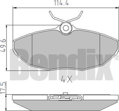 BENDIX 510488 - Bremsbelagsatz, Scheibenbremse alexcarstop-ersatzteile.com