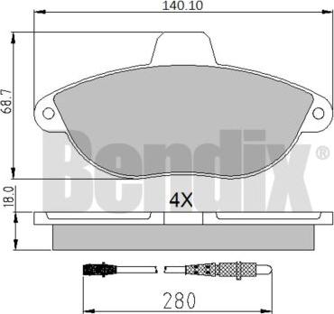 BENDIX 510438 - Bremsbelagsatz, Scheibenbremse alexcarstop-ersatzteile.com