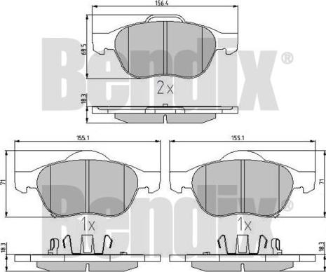 BENDIX 510428 - Bremsbelagsatz, Scheibenbremse alexcarstop-ersatzteile.com