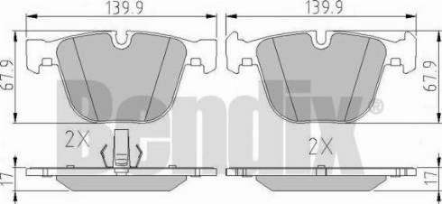 BENDIX 510474 - Bremsbelagsatz, Scheibenbremse alexcarstop-ersatzteile.com