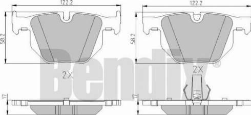 BENDIX 510596 - Bremsbelagsatz, Scheibenbremse alexcarstop-ersatzteile.com