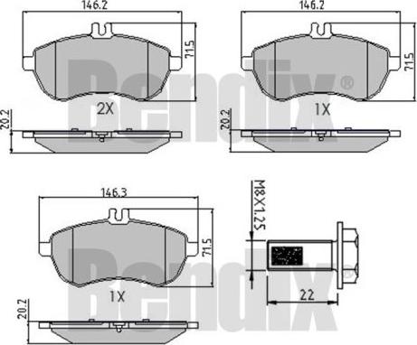 BENDIX 510546 - Bremsbelagsatz, Scheibenbremse alexcarstop-ersatzteile.com