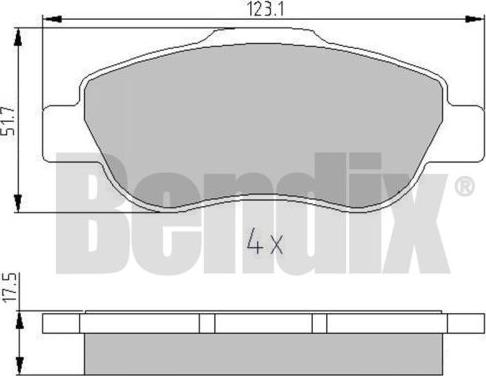 BENDIX 510558 - Bremsbelagsatz, Scheibenbremse alexcarstop-ersatzteile.com