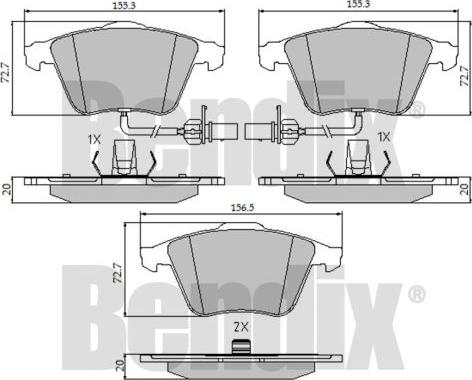 BENDIX 510504 - Bremsbelagsatz, Scheibenbremse alexcarstop-ersatzteile.com