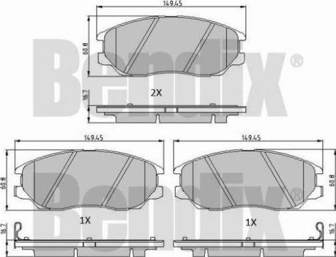 BENDIX 510536 - Bremsbelagsatz, Scheibenbremse alexcarstop-ersatzteile.com