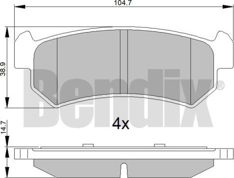 BENDIX 510524 - Bremsbelagsatz, Scheibenbremse alexcarstop-ersatzteile.com