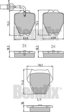 BENDIX 510577 - Bremsbelagsatz, Scheibenbremse alexcarstop-ersatzteile.com