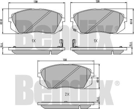 BENDIX 510664 - Bremsbelagsatz, Scheibenbremse alexcarstop-ersatzteile.com