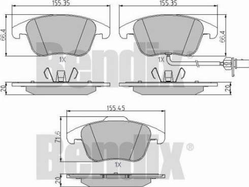 BENDIX 510605 - Bremsbelagsatz, Scheibenbremse alexcarstop-ersatzteile.com