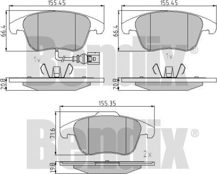 BENDIX 510603 - Bremsbelagsatz, Scheibenbremse alexcarstop-ersatzteile.com