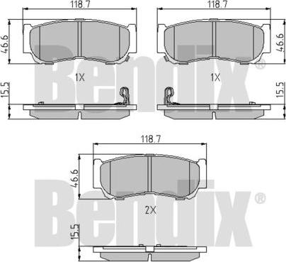 BENDIX 510687 - Bremsbelagsatz, Scheibenbremse alexcarstop-ersatzteile.com