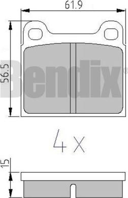 BENDIX 510095 - Bremsbelagsatz, Scheibenbremse alexcarstop-ersatzteile.com