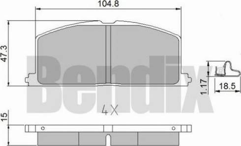 BENDIX 510052 - Bremsbelagsatz, Scheibenbremse alexcarstop-ersatzteile.com