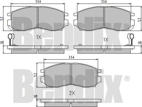 BENDIX 510141 - Bremsbelagsatz, Scheibenbremse alexcarstop-ersatzteile.com