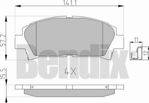 BENDIX 510163 - Bremsbelagsatz, Scheibenbremse alexcarstop-ersatzteile.com