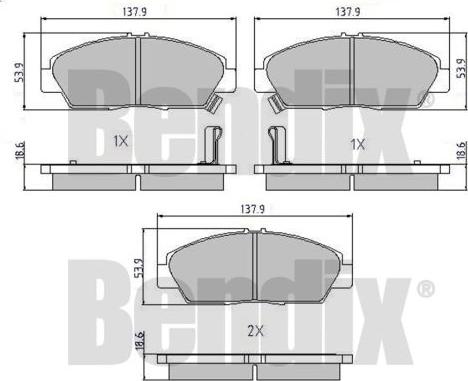 BENDIX 510162 - Bremsbelagsatz, Scheibenbremse alexcarstop-ersatzteile.com