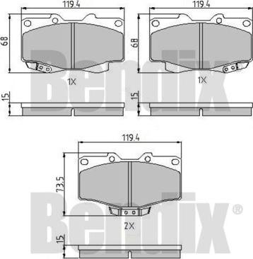 BENDIX 510105 - Bremsbelagsatz, Scheibenbremse alexcarstop-ersatzteile.com