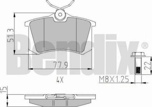 BENDIX 510106 - Bremsbelagsatz, Scheibenbremse alexcarstop-ersatzteile.com