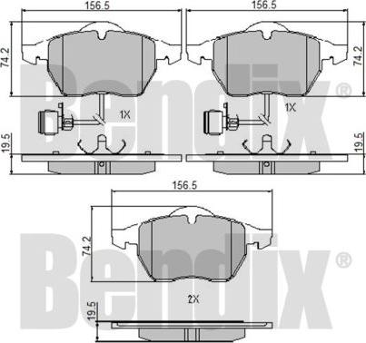 BENDIX 510174 - Bremsbelagsatz, Scheibenbremse alexcarstop-ersatzteile.com