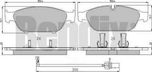 BENDIX 510876 - Bremsbelagsatz, Scheibenbremse alexcarstop-ersatzteile.com