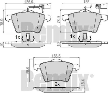 BENDIX 510398 - Bremsbelagsatz, Scheibenbremse alexcarstop-ersatzteile.com